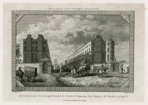 Devonshire Place et Wimpole Street depuis la New Road, St Marylebone