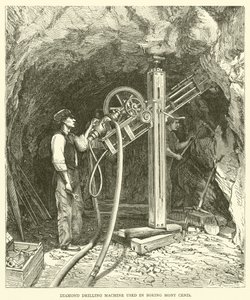 Machine de forage au diamant utilisée pour percer le Mont Cenis