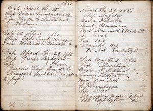 Journal, contenant des détails sur le navire, la date, le capitaine, le pays, la destination, le départ, le poids et le tirant d