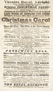 Affiche de Dickens : Un chant de Noël au Adelphi Theatre Royal, 26 février 1814