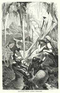 Dietrich aperçoit la reine Virginal (gravure) - English School