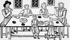 Dîner à la maison, des ballades de Roxburghe - English School