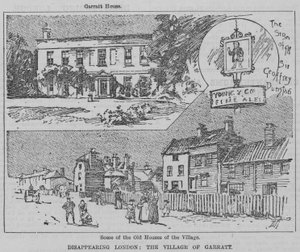 Londres en voie de disparition : le village de Garratt (gravure) - English School