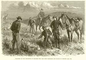 Découverte des squelettes de soldats surpris et tués par des Indiens (juin 1867) - English School
