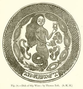 Plat en terre cuite; par Thomas Toft - English School