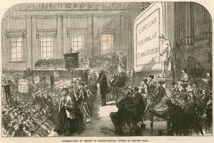 Distribution des prix aux élèves des écoles de fortune à Exeter Hall, Strand, Londres - English School