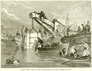 Cloche de plongée utilisée pour la construction du tunnel de la Tamise - English School