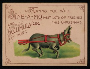 Âne et message de Noël, carte de vœux - English School
