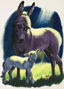 Âne et agneau - English School