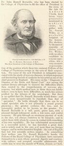Dr J Russell Reynolds, FRS, le nouveau Président du Collège des Médecins (gravure)