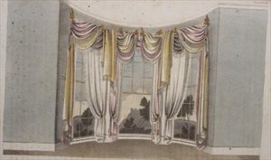 Draperies pour fenêtres circulaires, planche 108 de Ackermann
