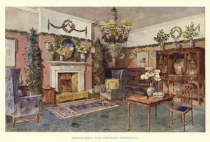 Salon avec décorations de Noël - English School