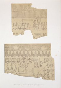 Dessins de taureau, et forêt avec cerfs et cochons, Koujunjik, planche 12 de Ninive et ses restes par Austen Henry Layard (1817-94) publié en 1849