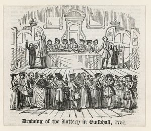 Tirage de la loterie à Guildhall, 1751 - English School