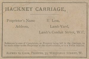 Voiture de Hackney de la ligne E - English School
