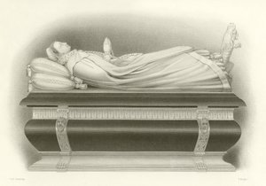 Effigie de Marie, reine des Écossais sur sa tombe à l