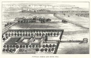 Temple égyptien et le Nil (gravure) - English School
