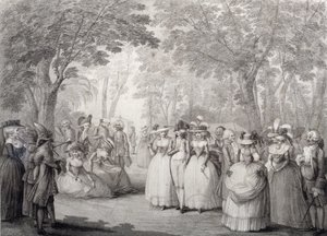Figures élégantes dans les jardins de Vauxhall - English School