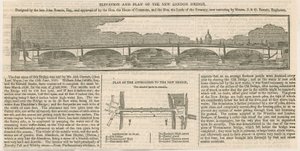 Élévation et plan du nouveau pont de Londres - English School
