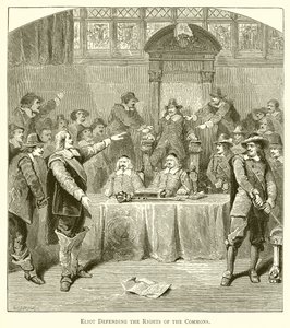 Eliot défendant les droits des Communes - English School