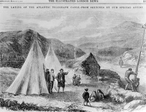 Campement des ouvriers de la compagnie télégraphique sur la route entre Killarney et Valence