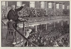 Prédicateur baptiste particulier anglais Charles Haddon Spurgeon prêchant au Metropolitan Tabernacle, Londres