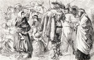 Protestants anglais noyés par des catholiques irlandais pendant la rébellion irlandaise de 1641, vers 1865