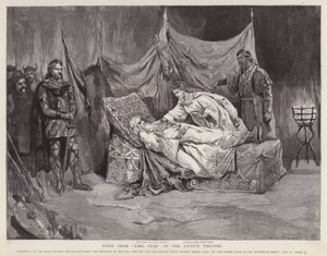 Acteurs anglais Henry Irving et Ellen Terry dans une production du Roi Lear de Shakespeare au Lyceum Theatre, Londres - English School