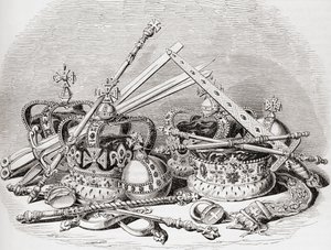 Regalia anglaise, de Old England: A Pictorial Museum, pub. 1847