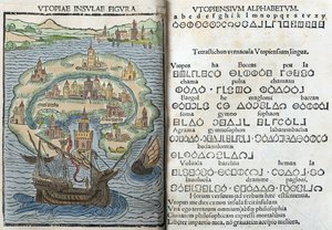 Gravure de « Utopia » par Thomas More - English School