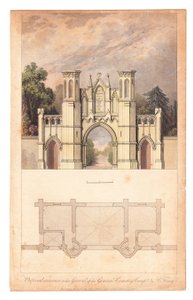 Entrée du cimetière de Highgate publiée par The Lady Magazine, vers 1839