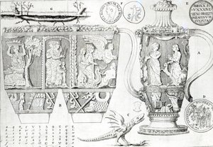 Vase étrusque et motifs - English School