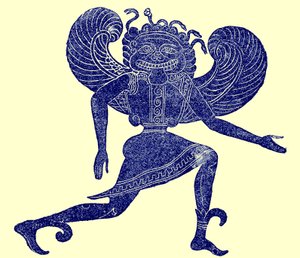 Gorgone étrusque, du Musée Campana, illustration de History of Rome par Victor Duruy, publiée en 1884