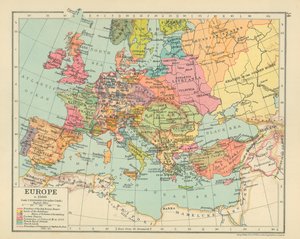Europe c 1360 (colour litho) - English School