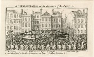 Exécution de Lord Lovat (gravure) - English School