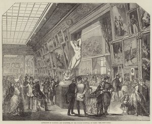 Exposition de peinture et de sculpture, au Palais National à Paris (gravure) - English School