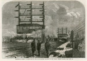 Extérieur de la cabine de signalisation AB du South-Eastern Railway à la gare de London Bridge - English School