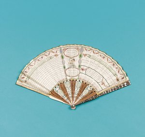 Éventail imprimé avec "Fanology or the Ladies Conversation Fan" par Charles Francis Badini, publié en 1797 - English School