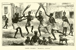 Femmes Fanti fabriquant des fétiches - English School