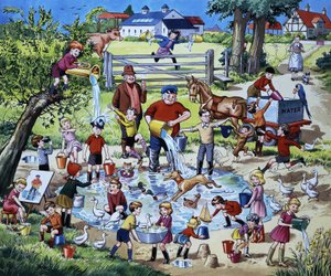 Scène agricole (avec animaux cachés)