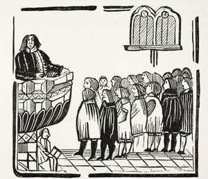 Avertissements plus terribles de Dieu, illustration de Chap-books du XVIIIe siècle par John Ashton, pub. 1882 - English School