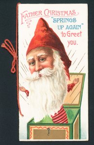 Père Noël en boîte surprise, Carte de Noël