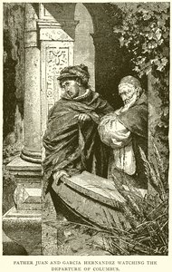 Le père Juan et Garcia Hernandez regardant le départ de Colomb - English School