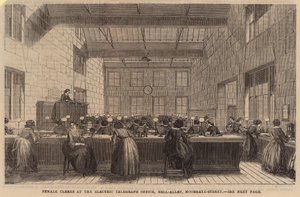 Employées de bureau au télégraphe électrique, Bell Alley, Moorgate Street