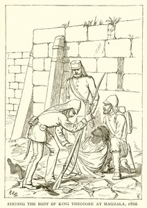 Découverte du corps du roi Théodore à Magdala, 1868 - English School