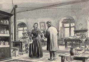 Florence Nightingale travaillant à l