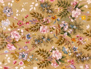 Motif textile fleuri, possiblement par William Kilburn (1745-1818)