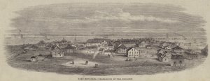 Fort Moultrie, Charleston au loin (gravure)