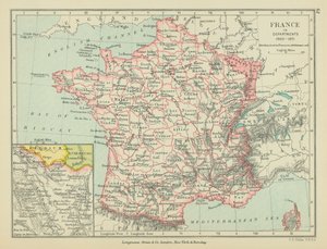 La France dans les départements (lithographie couleur) - English School