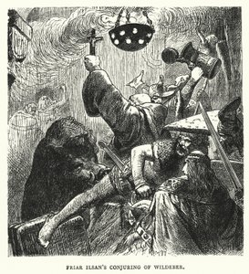 Le frère Ilsan conjure Wildeber (gravure) - English School